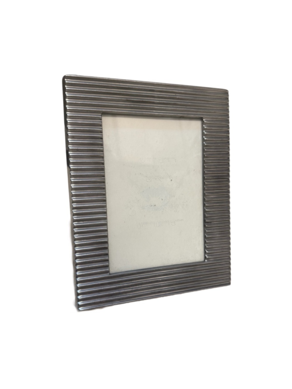 Ribbed Metal Pewter Picture Frame 4 1/2”x6 1/2”